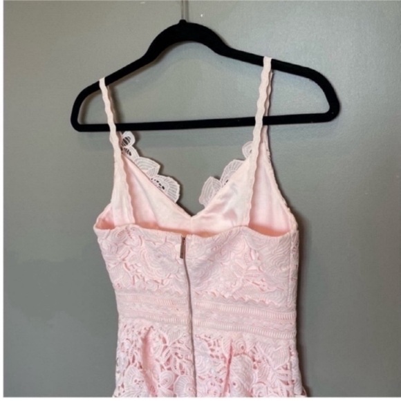 {SOLD} TED BAKER LONDON Nadiie Lace Dress Peplum Pink Sleeveless Women’s Size 1 - Picture 10 of 11